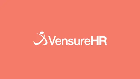 The logo for VensureHR against an orange background.